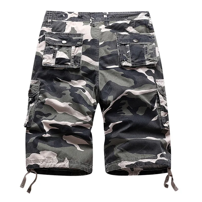 Zomer camouflage tactische vrachtshorts mannen kaki jogger militaire vracht shorts mannen katoen casual losse mannen shorts 220622