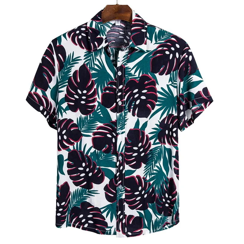 Arrivée hommes chemises hommes hawaïen Camicias décontracté un bouton chemises sauvages imprimé à manches courtes Blouses hauts 220712