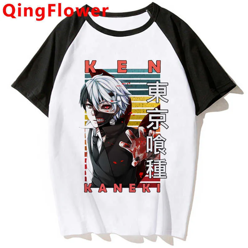 Japońskie anime Kaneki Ken Y2K Tokyo Ghoul T Shirt Men Kawaii Manga Tees Fashion Tshirt Summer 90s T-shirt Male9zur