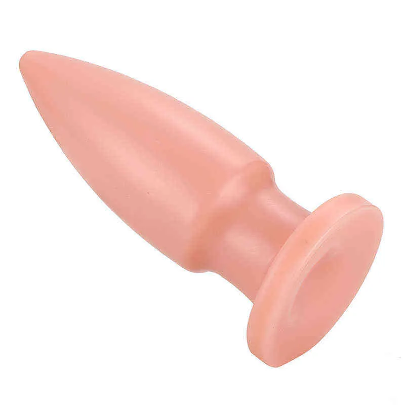 Nxy Anal Toys 3 Sizes Thick Screw Penis Plug Masturbation Anus Expander Sucker Simulation Soft Flesh Dildo Prostate Massage Adult Product 220420