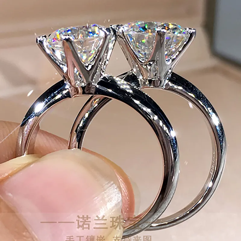 14K White Gold Women Ring Diamonds 1 2 3 4 5 Carat Round Classic Wedding Party Engagement Anniversary Ring Trendy 2208167758776