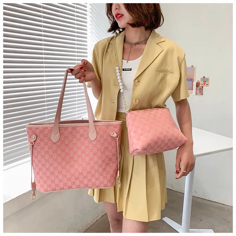 2022 femmes fourre-tout toile sac à bandoulière 2 ensembles mode grande capacité Shopper sac à main plage pour dames femme