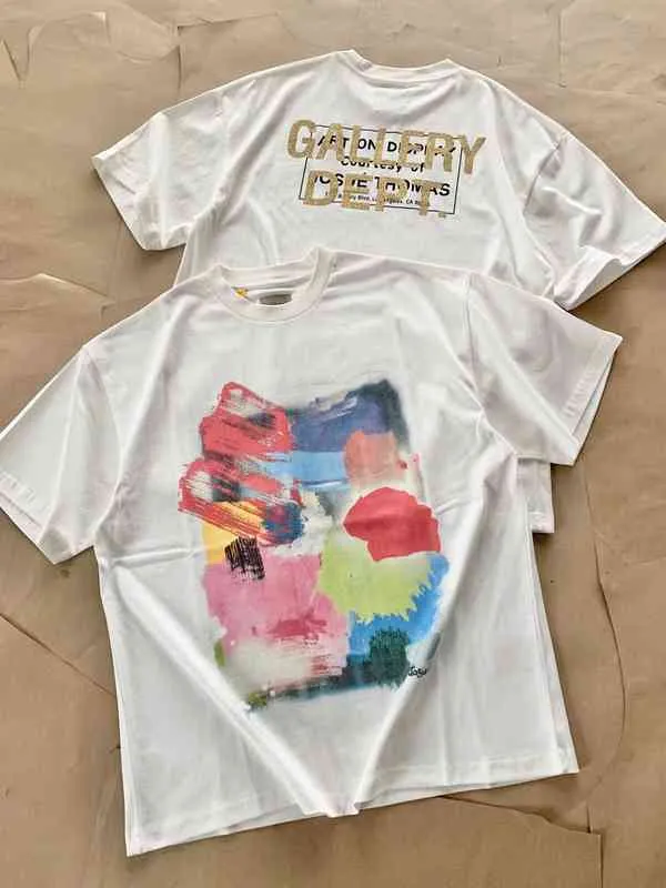 Projektant Tshirts męskie swetry bluzy sufit jakość gallerii Deptt Wash Graffiti Drukuj swobodny luźne koszulki krótkie rękaw