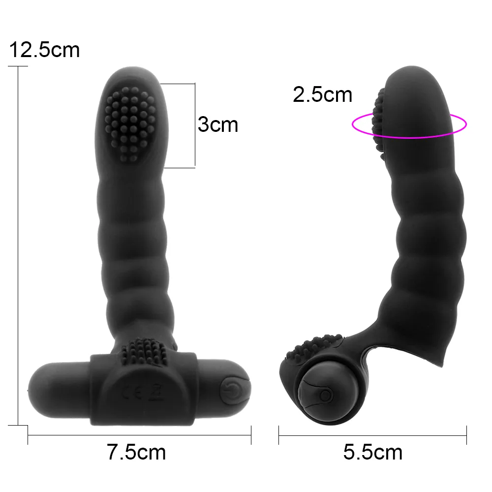 VATINE 10 Powerful Vibration Vaginal Massager Finger Sleeve Vibrator Female Masturbator sexy Toys For Women Clitoris Stimulator1785059