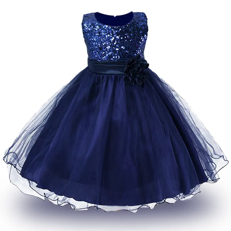 Baby Children Girl Dress Ceremonies Party Summer Princess Wedding Party Sukienka cekiny Bez rękawów dla dziewcząt Ubrania 220707