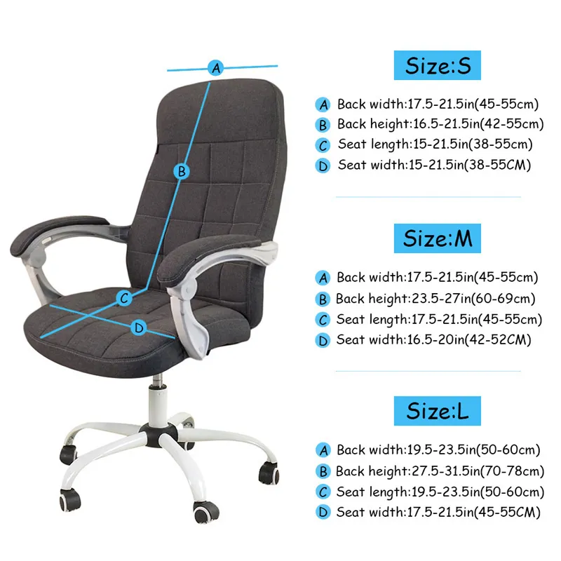 Office Desk Chair Cover Water Resistant Jacquard Study Computer Stol täcker Elastic Spandex Funda Silla Escritorio Slipcovers 220513