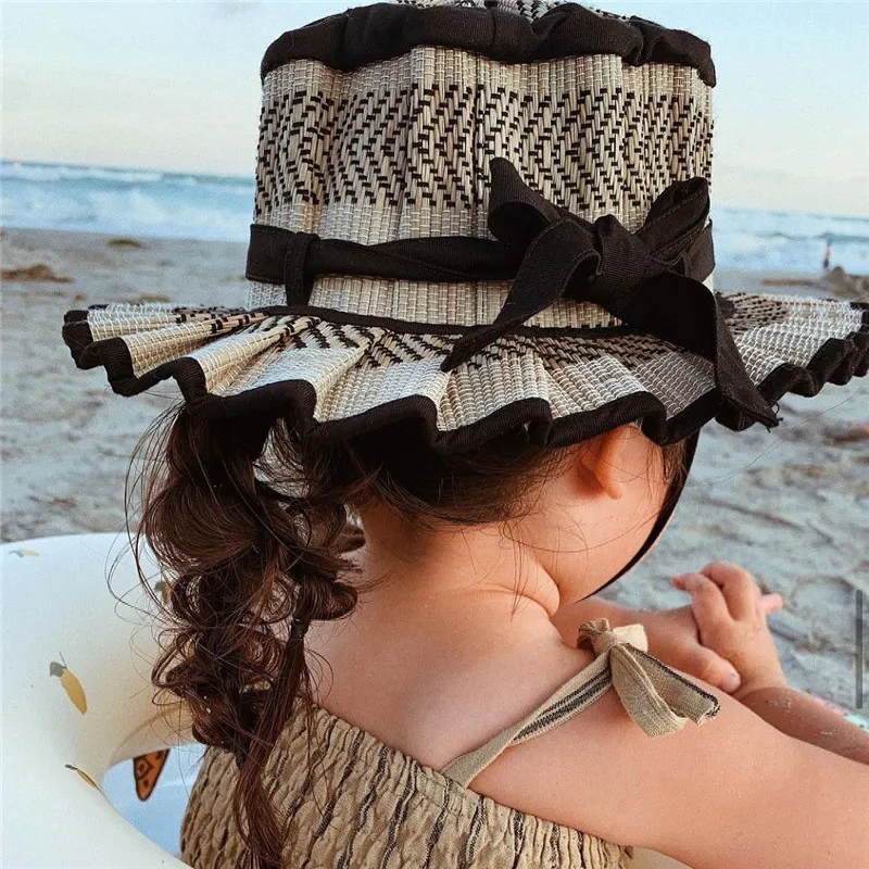 Enkeljbb Toddler Girl Summer Fashion Straw Hat Varumärkesdesigner Kids Selling Beautiful Summer Hawaii Hats 220514