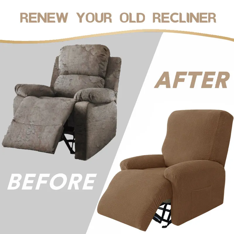 Split Design Recliner Cover Relax All-Inclusive Massage Lounger Single Couch Sofa Slipcovers för vardagsrum Fåtölj täcken 220513