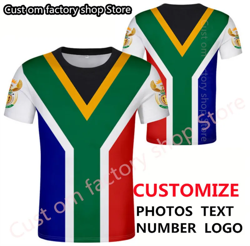 南アフリカTシャツDIY無料カスタムネーム番号男性女性ジョーカーフェイスファッションルーズオムネックサマーメンズ服2206​​16