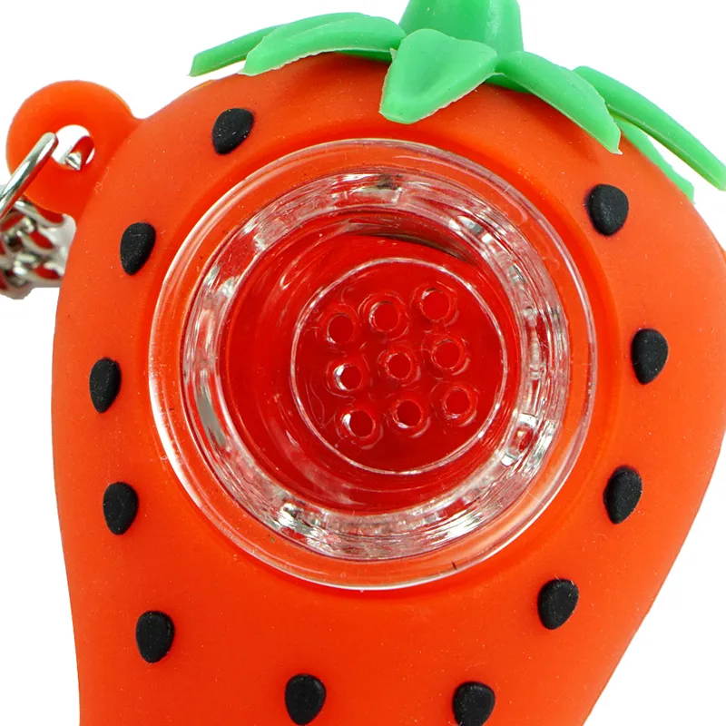 Nuovo simpatico tubo da fumo in silicone tabacco con ciotola di vetro portafiltro sigaretta stile fragola accessori erbe regali ragazze