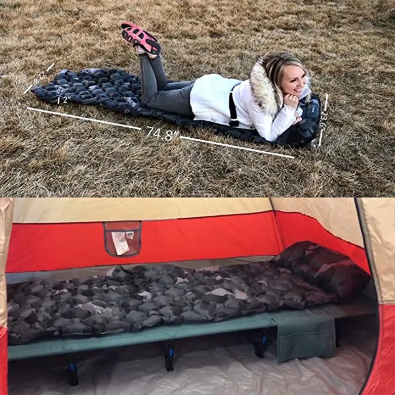 Camping para dormir ao ar livre colchão inflável com travesseiros tapete de viagem Casamento dobrável Campa de ar almofada de ar ultraleve Trekking