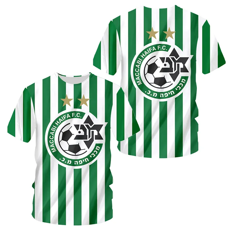 Israel Maccabi Haifa Jersey Summer Men Soccer Plus Size Maccabi Haifa T-shirty Flag Flag Fan Fan Fan Green Apes Fan Soccer Ubranie 220606