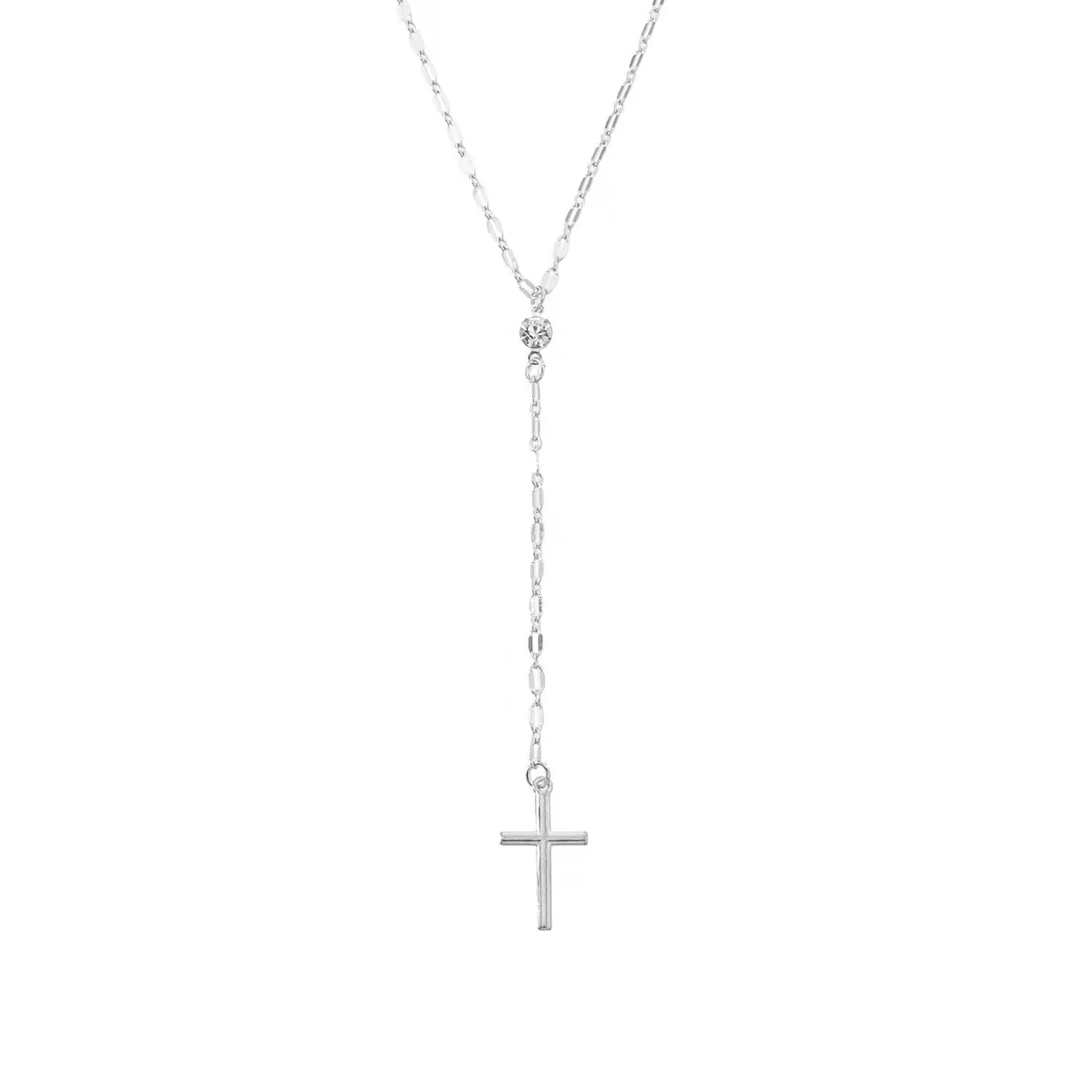 Feine einfache 18K Kreuz Anhänger Aussage Halskette Modeschmuck Gold Silber Halsband für Frau Glück Schmuck Geschenke3045614