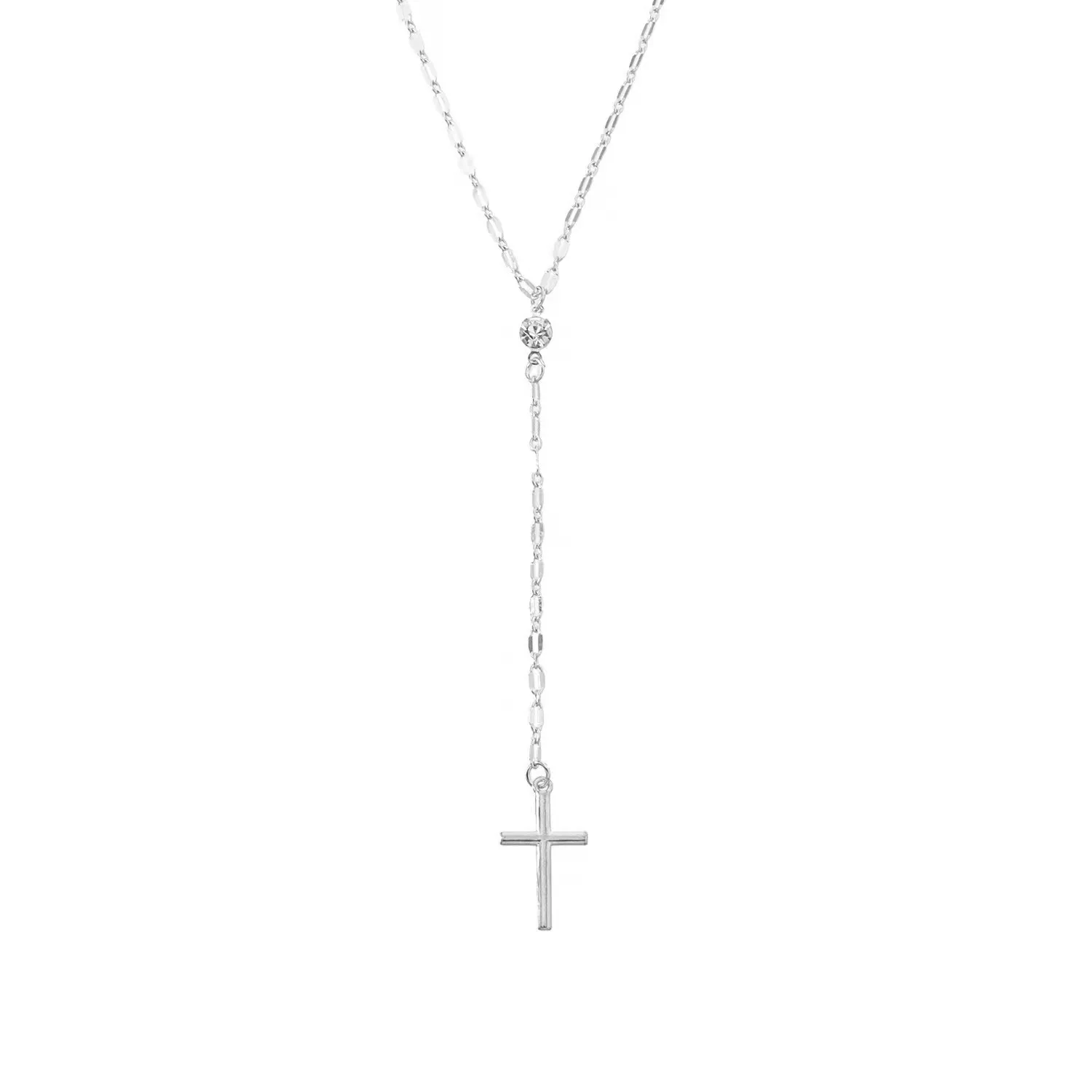 Feine einfache 18K Kreuz Anhänger Aussage Halskette Modeschmuck Gold Silber Halsband für Frau Glück Schmuck Geschenke