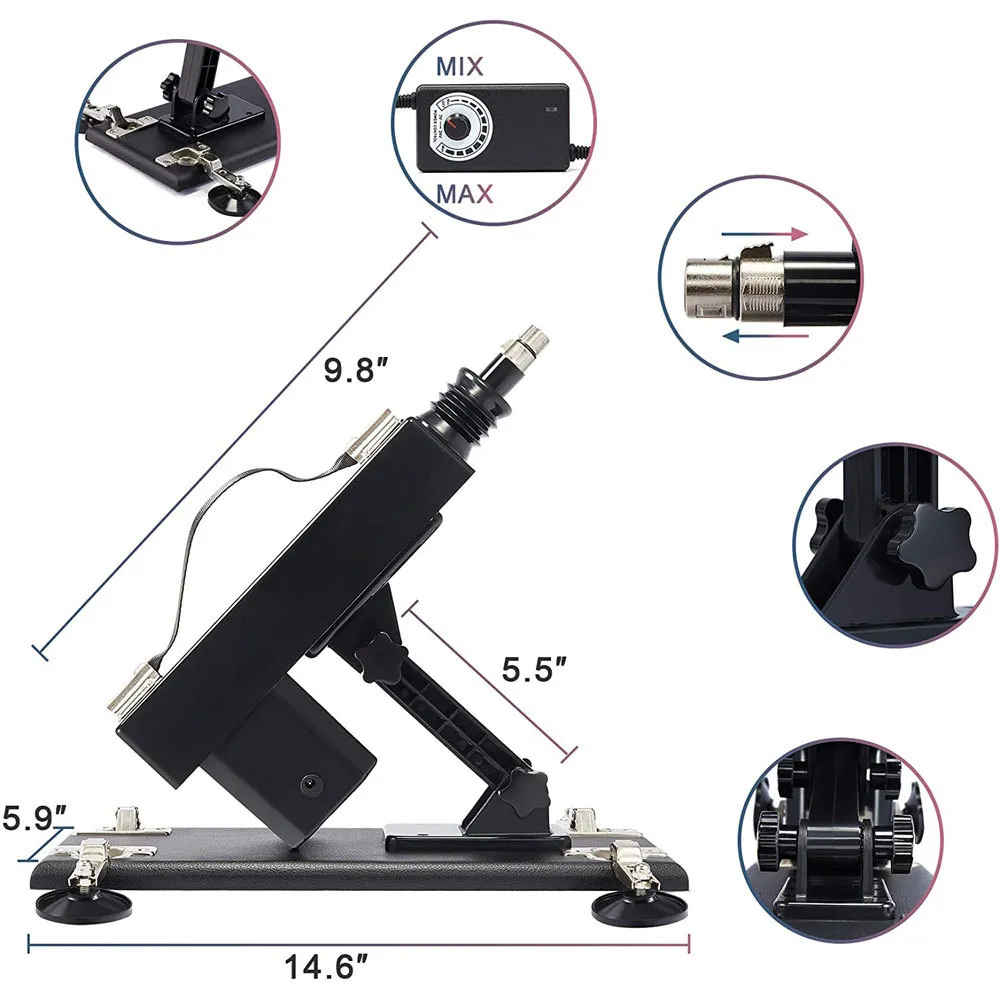 Rough Beast Automatic Sexy Machine met grote dildo voor vrouwen, vrouwelijke masturbatie pompen gun 8 bijlagen speelgoedproducten