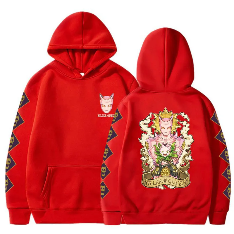 Anime Jojos Bizarre Adventure Hoodie Killer Queen Sweatshirts Gezellige Tops Sweatsuit Sudadera Felpa Moletom 220720