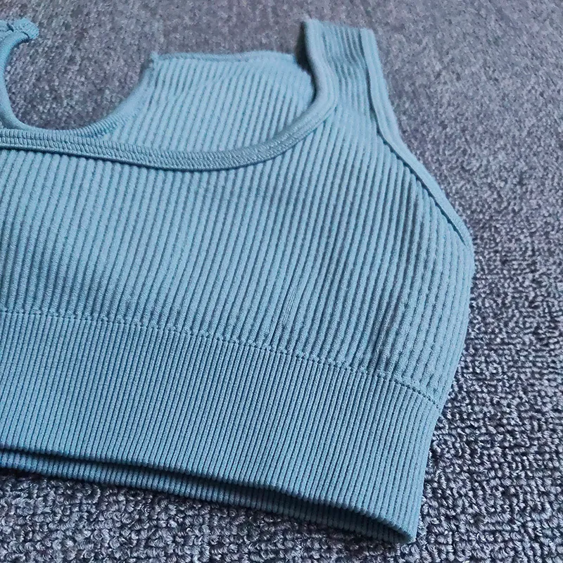 WAREBALL Pantaloncini da yoga a vita alta Imposta tuta sportiva senza cuciture Abbigliamento da palestra Fitness Donna Reggiseno a costine Set da allenamento Abiti 220330