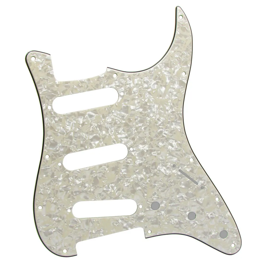 Pickguard de guitare 4Ply SSS 11 trous avec vis vieilli perle pour pièces de guitare électrique