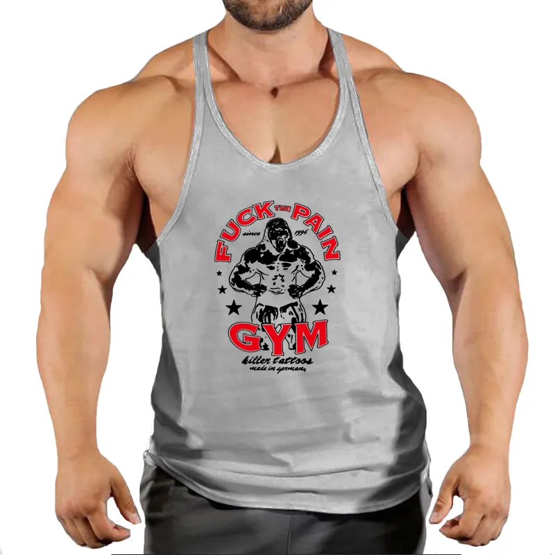 Muscle Vest Bodybuilding Stringer Running Vest Brand Color Clothing Gyms Tank Top Men Fitness Sleeveless Shirt Combed Cotton 220527