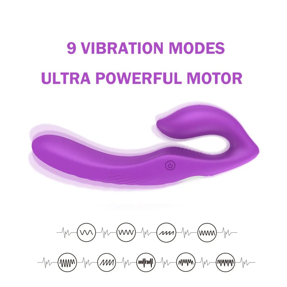 OLO Strapless Strapon Dildo Vibrator Dubbele Vibrerende Anale stimulator Penetratie Strap-on Dildo sexy Speelgoed voor Koppels Lesbische