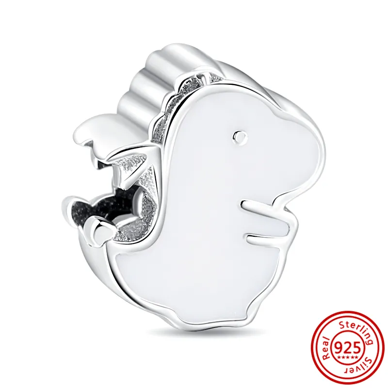 925 argent perle fit charmes Pandora bracelet à breloques baleine pingouin dauphin dinosaure chiot mignon charmes ciondoli bricolage perles fines bijoux