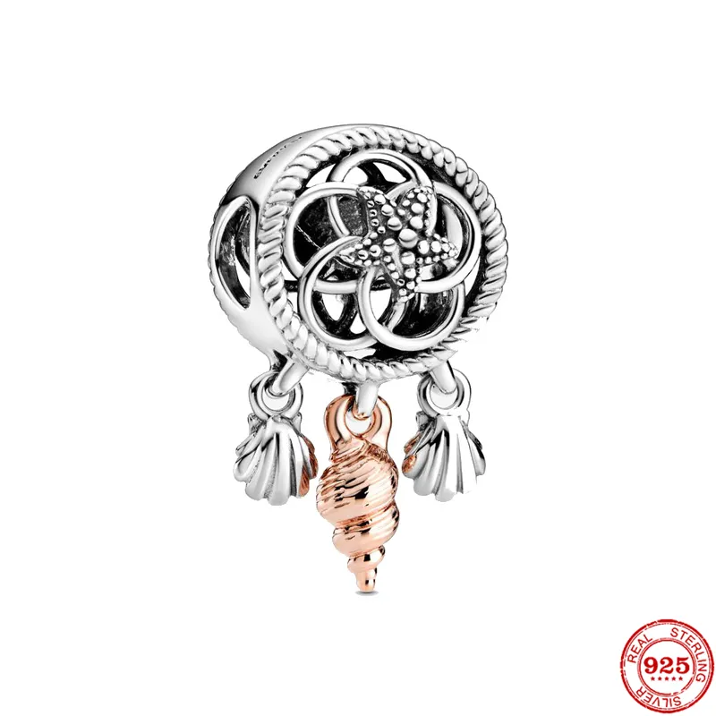 925 Sterling Silver Dangle Charm Three Feathers Dreamcatcher Bead Fit Pandora Charms Bracelet Diy Jewelry Associory