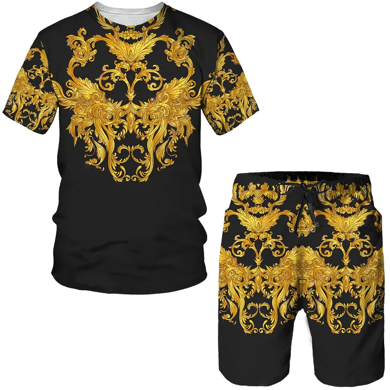 Street Tyrant Sportswear Fit Vêtements surdimensionnés pour hommes T-shirt imprimé en 3D Ensemble 2 pièces 220708