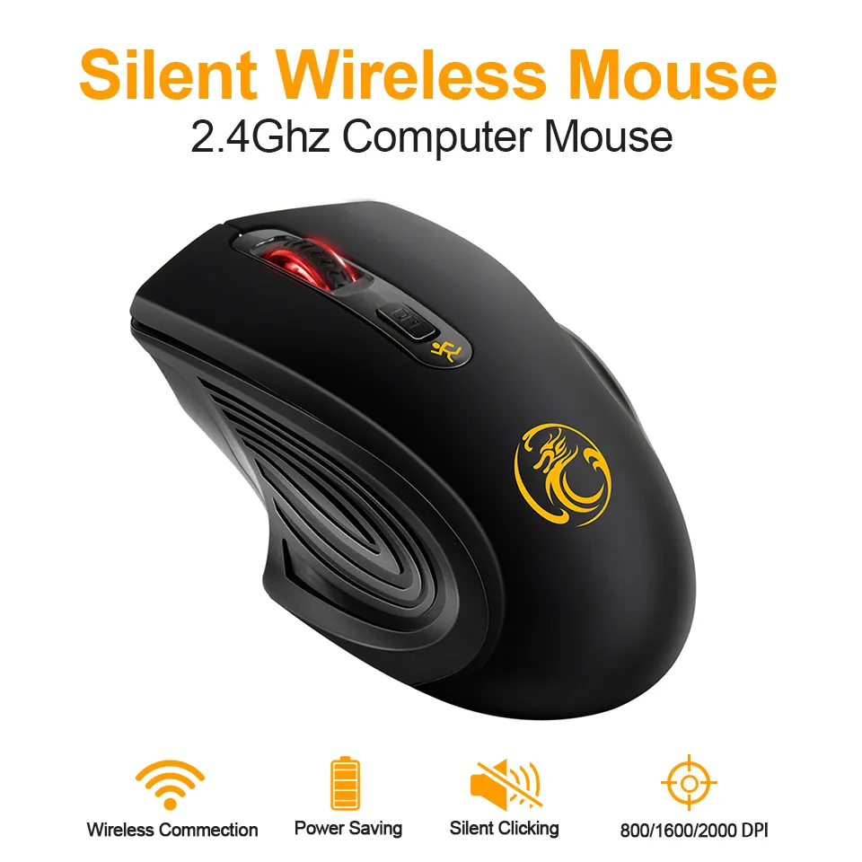 Mouse sem fio usb computador mouse silencioso rato ergonômico 2000 dpi óptica gamer para laptop pc