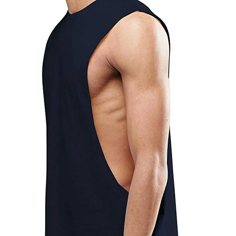 Жилет с рукавами мужской фитнеса с экстремальной выпущенной выярой выявленной шейка для рубашек обычные рубашки майки 220531
