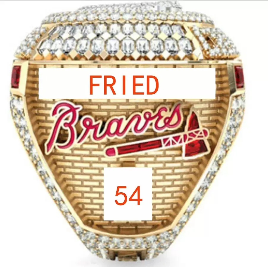 Bague avec nom de 9 joueurs, SOLER MAN ALBIES, bague de championnat de l'équipe des Braves de Baseball, série mondiale 2021 2022, avec boîte d'affichage en bois, Sou276k