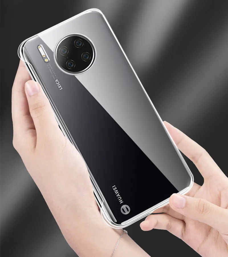 Ultra cienkie bezczelne przezroczyste skrzynie telefoniczne dla Huawei P30 P20 P40 Mate 20 30 Pro Slim Clear Cover Honor 20