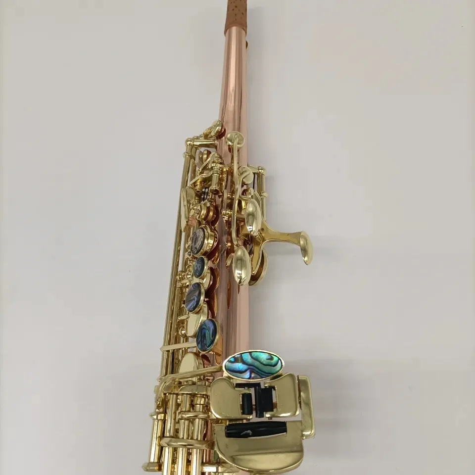 Saxophone soprano professionnel si bémol en bronze phosphoreux plaqué or YSS-875EX structure originale clé abalone sax soprano bicolore