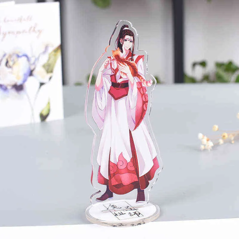 De untamed akrylfigurerna står modellplatta mo dao zu shi bl anime serie wei wuxian lan wangji karaktär skrivbord dekor leksaker gåva aa220318