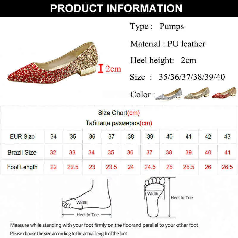 Rimocy 2022 Ny Shiny Sequin Pumps Women Comfort Low Heels Wedding Party Shoes Woman Sexig Pointed Toe Bling Glitter Bride220513