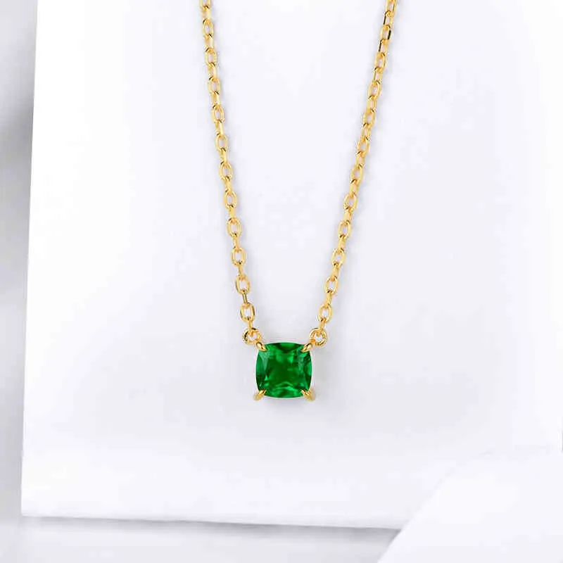 Attagems Vintage 100 925 Sterling in argento moissanite diamante smeraldo gemma diamanti collana a pendente gioielli fine intero 7926037