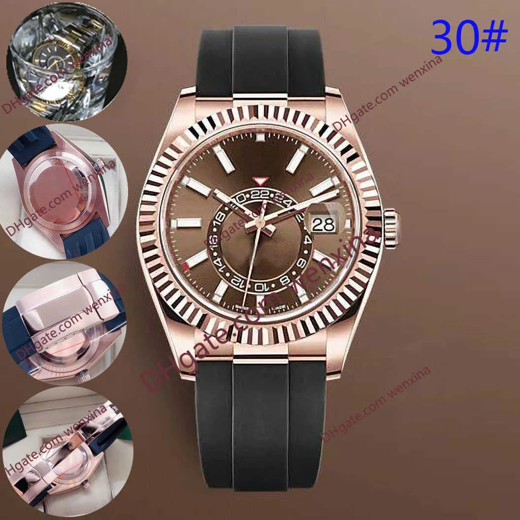 Men luxury watch 24 Adjustable Automatic Mechanical 42mm Fashion Business Stainless Steel Gold 2813 movement Luminous Waterproof W240u