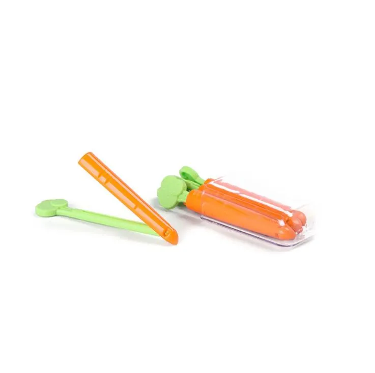 Pinze sigillare Clip di chiusura sacchetti di cibo Cartone animato a forma di carota Morsetto a prova di umidità Conservazione fresca Clip di tenuta Accessori la cucina