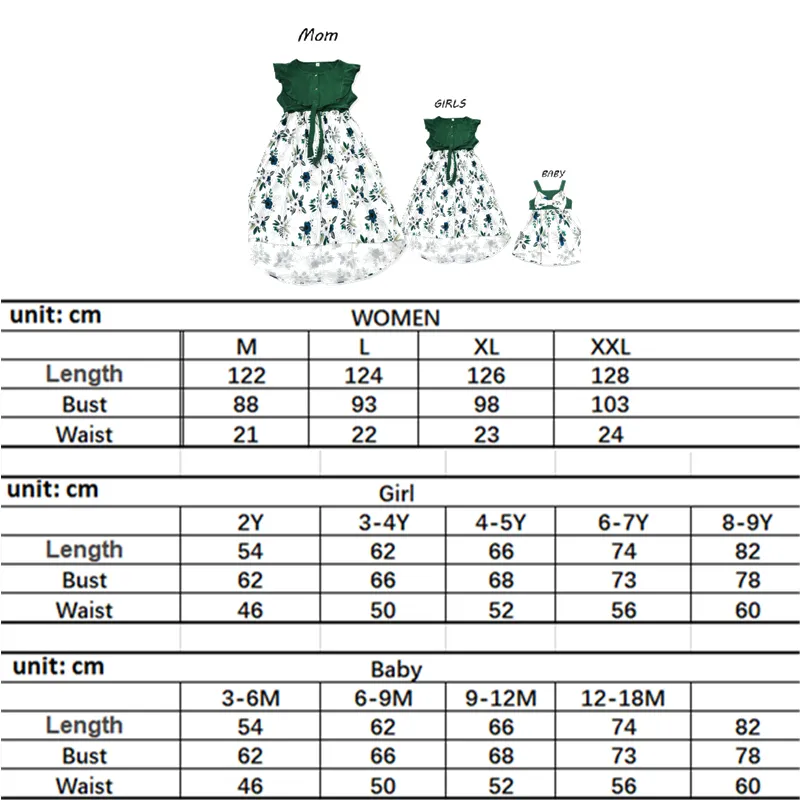 Mamma mamma baby mamma och jag kläder mode kvinnor flickor bomullsklänning mamma dotter macthing klänningar familj set blomma 220531