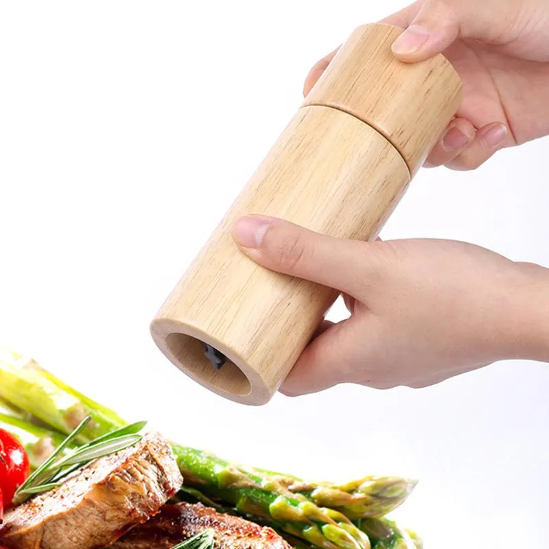 Wooden Salt and Pepper Grinder Set, Manual, 6