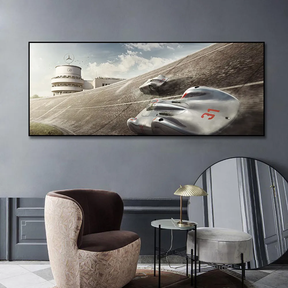 Racing Union voiture affiche peinture toile impression nordique décor à la maison mur Art photo pour salon sans cadre