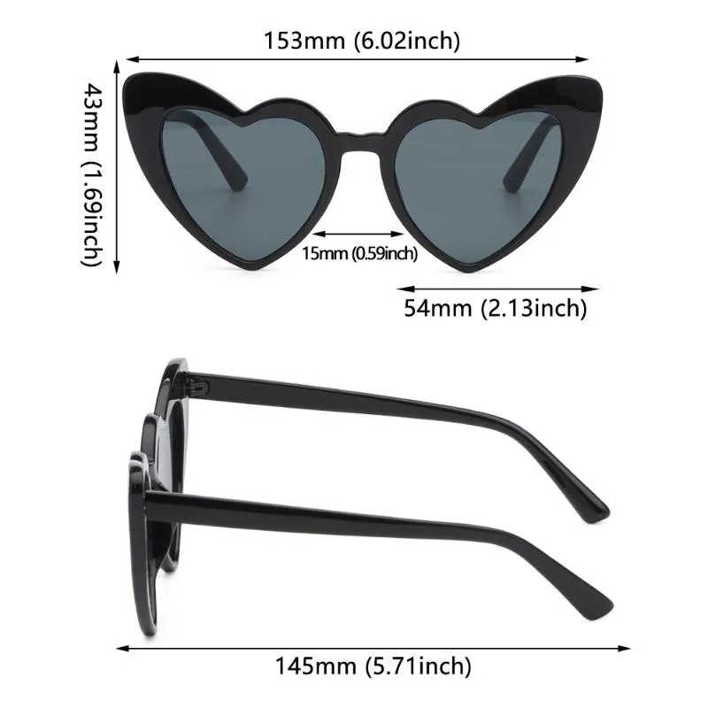 Gafas de sol en forma de corazón para mujer Fashion Love UV400 Protección EyewearSunglasses298H