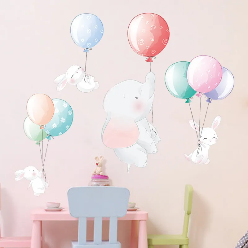 Cartoon Kids room Wall Decor Wall Stickers Air Balloon Vinyl Wall Decals for Home Decoration Art Murals Sticker Wallpaper 220727