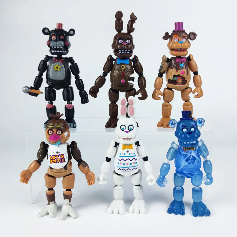 Game FNAF Toys Bonnie Foxy Fazbear Bear Action Figure Dolls Five Night Toy with Light For Children Christmas Gift 220531