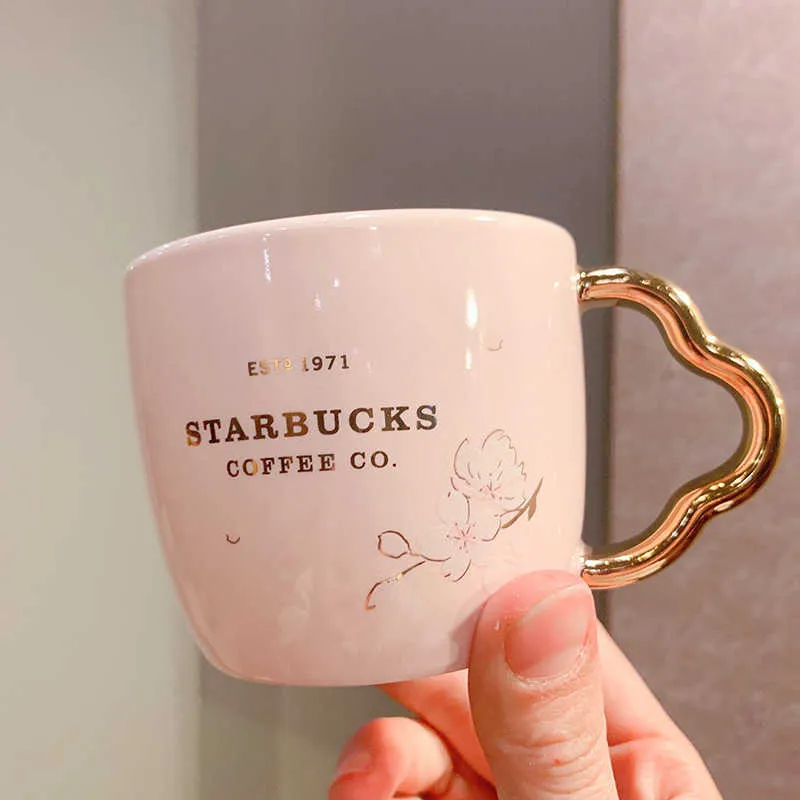 Teiera Starbucks 2022 Cherry Blossom Ruyi tazza in stile nazionale Set di pentole Tazza da caffè con targhetta a forma di sirena dipinta di rosa