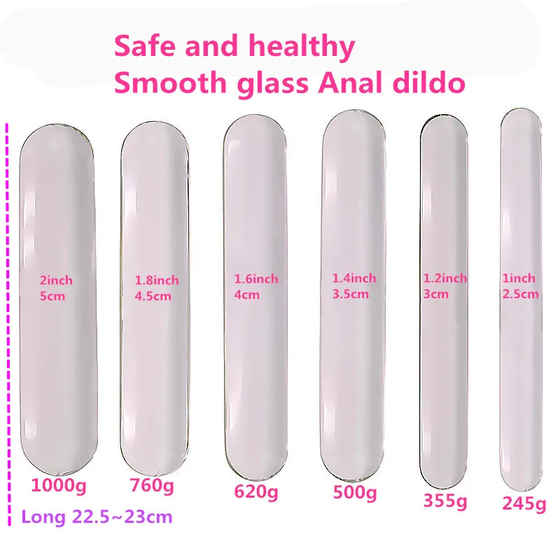 5 Size Smooth Glass Dildo Woman Transparent 5cm Big Anal Dildos Plug Dick sexyy Toys For Girls sexyshop Penis Adults 18