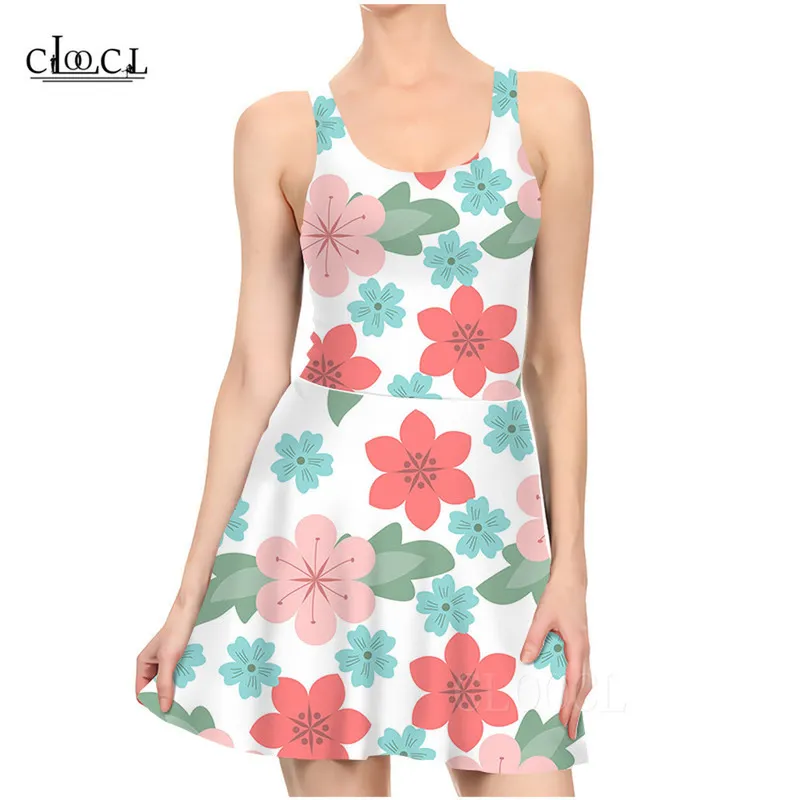 Womens Dress Rose Small Floral Print Mini Dress Sexy Dress for Women Sleeveless Female Party Dresses Vestidos De Fiesta W220617