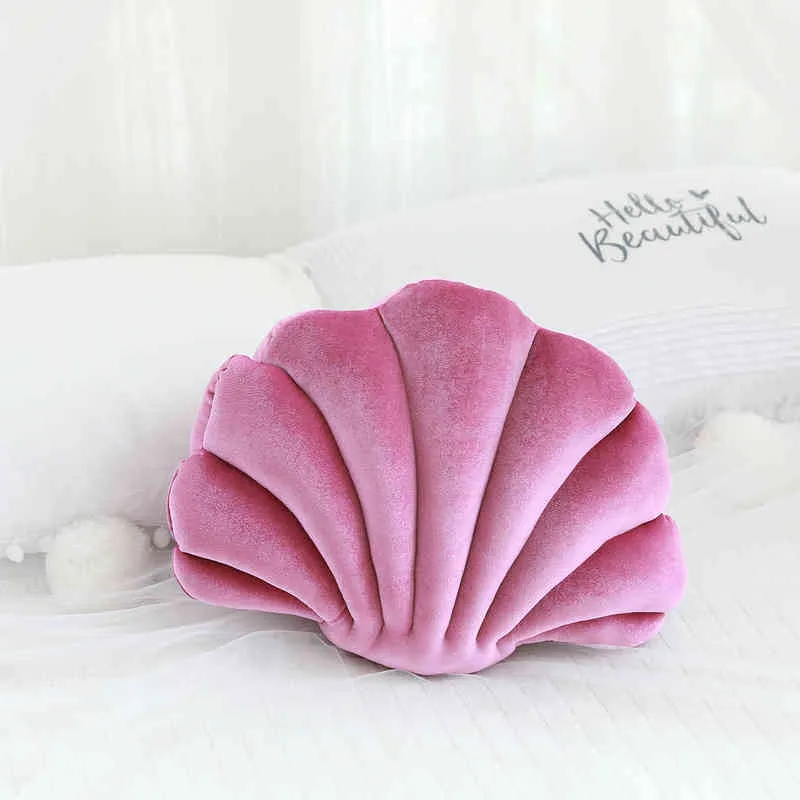 Fairy Princess Home Luxury Shell Cuscino imbottito Fantastic Velvet Sea Decor Letto Divano Decorazione Regalo J220704