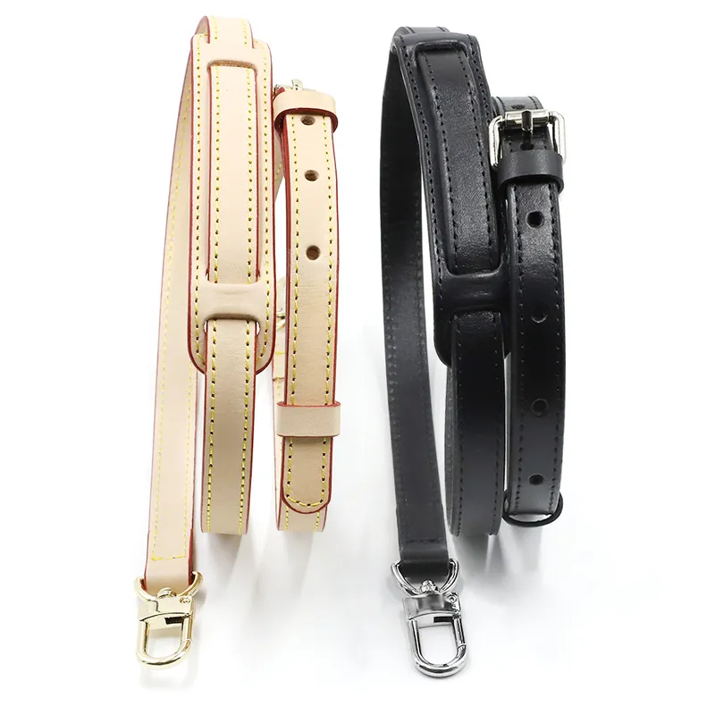 Genuine Leather Adjustable Bag Strap Black Shoulder Handle Handbag Strap Replacement Women Bag Accessories 1.5cm Width 220610
