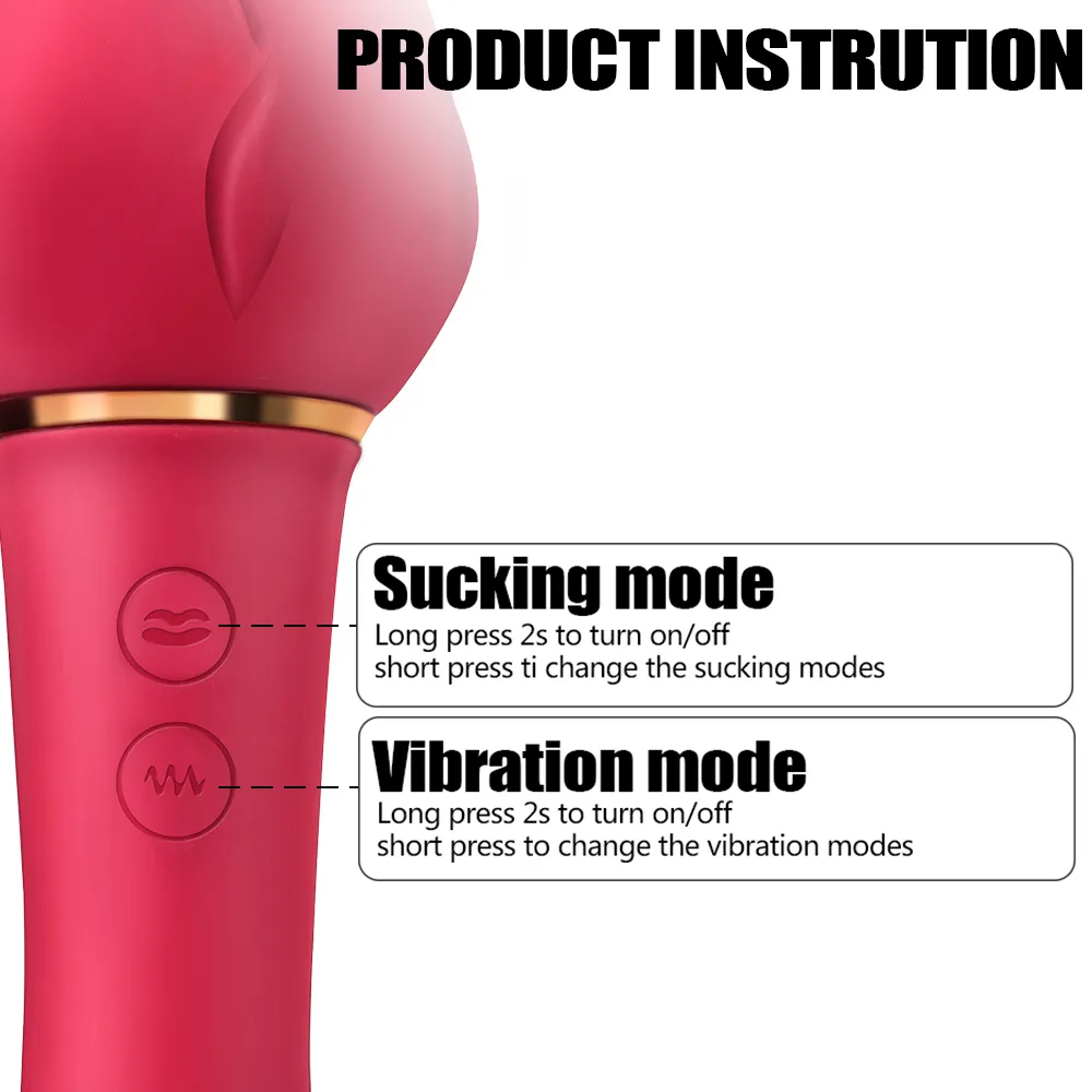 2 in 1 Zuigen Dildo Vibrators G Spot Massage Vacuüm Stimulator Tepel Clit Sucker Rose Vibrator Vrouwelijke sexy Speelgoed voor Volwassen 18