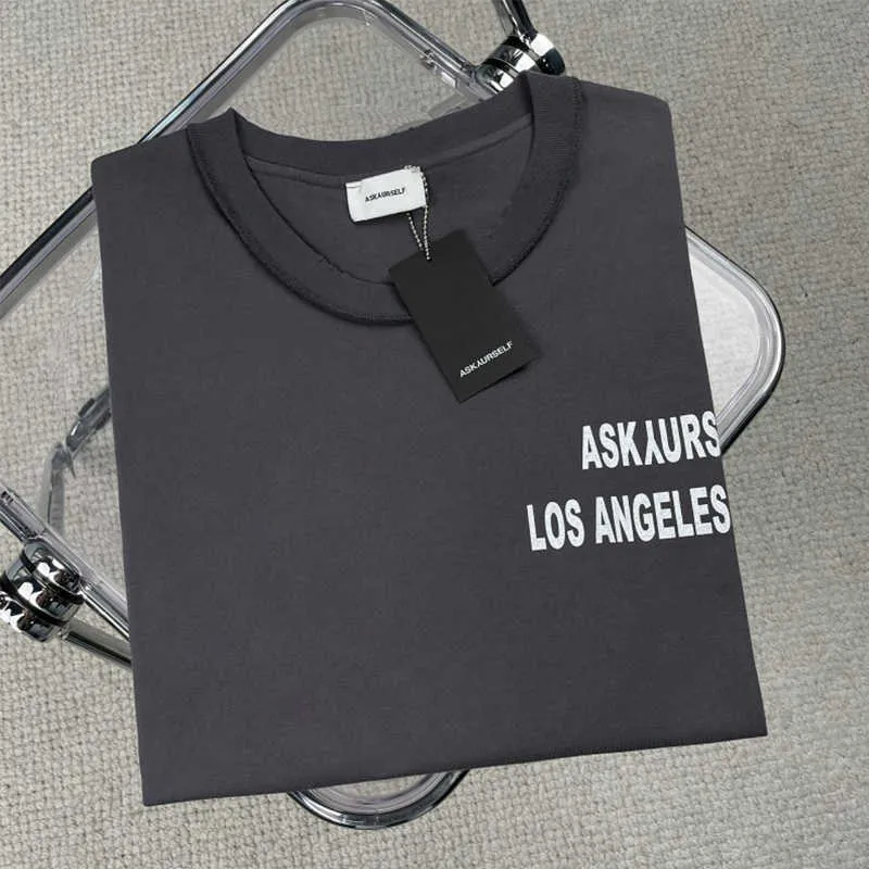 Hip-hop Hound Printing Askyurself T Shirt Men Kobiety Najlepsza jakość streetwear rewers
